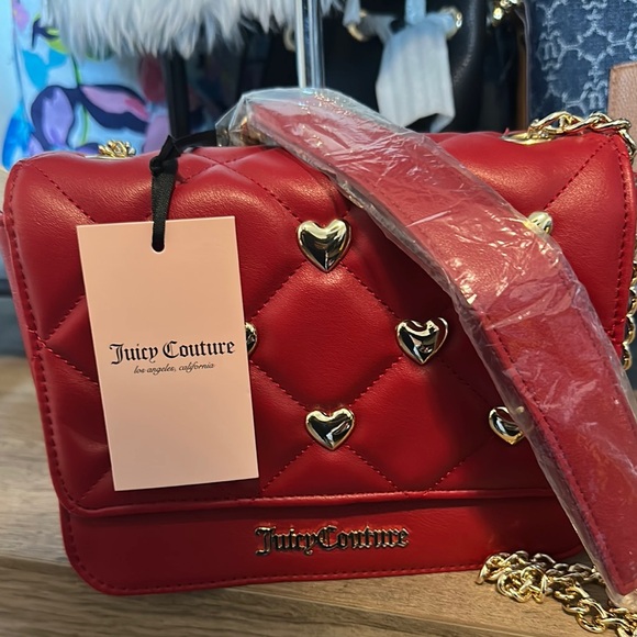 Juicy Couture Red and Gold Quilted Crossbody Bag - Picture 3 of 7